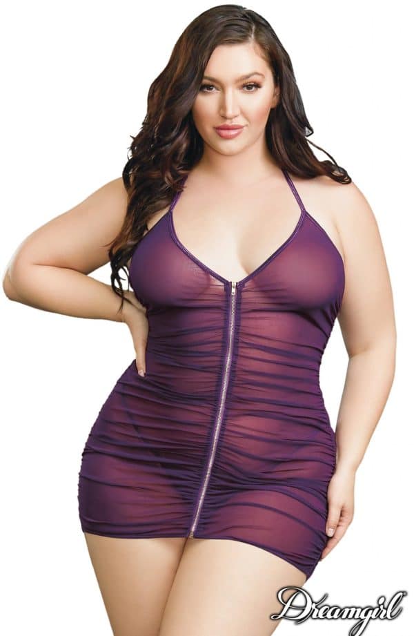 Babydoll avec Zipper - 11517X - Grande Taille - Dreamgirl – Image 3