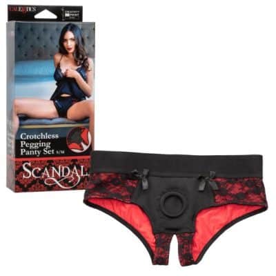 Crotchless Pegging Panty Set - Harnais - Scandal