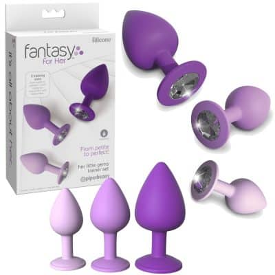 Her Little Gems Trainer Set - Ensemble de Plugs Anale avec Bijoux - Fantasy For Her