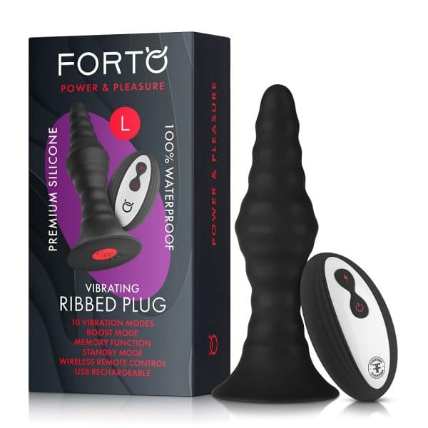 Vibrating Ribbed Plug Large - Plug Anale à Distance - Forto By Femmefunn