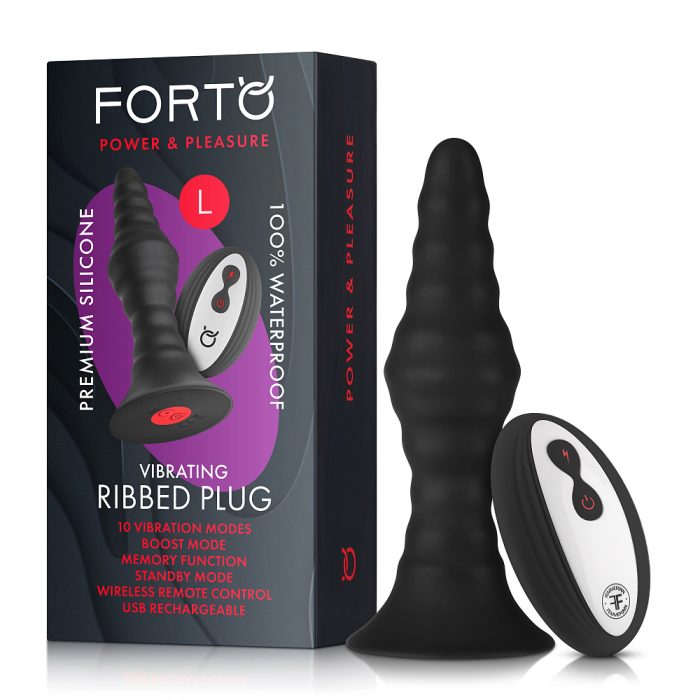 Vibrating Ribbed Plug Large - Plug Anale à Distance - Forto By Femmefunn