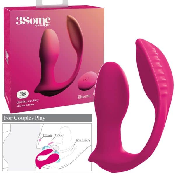 Double Ecstasy - Vibrateur pour Couple Rechargeable - 3Some