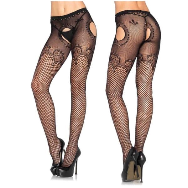 Collant en Filet avec Dentelle Duchesse - 1067 - Leg Avenue