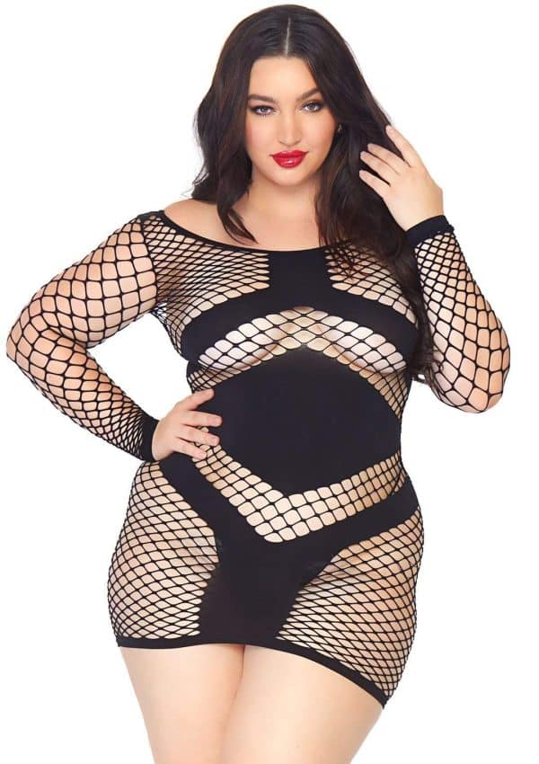 Mini Robe en Filet de Diamant - 86593Q - Grande Taille - Leg Avenue – Image 2