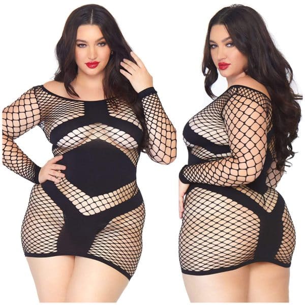 Mini Robe en Filet de Diamant - 86593Q - Grande Taille - Leg Avenue