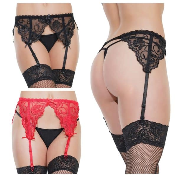 Porte-Jaretelle en Dentelle Française - 407 - Coquette