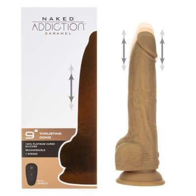 9 Thrusting Dong with Remote Caramel - Gode avec Action de Poussée - Naked Addiction