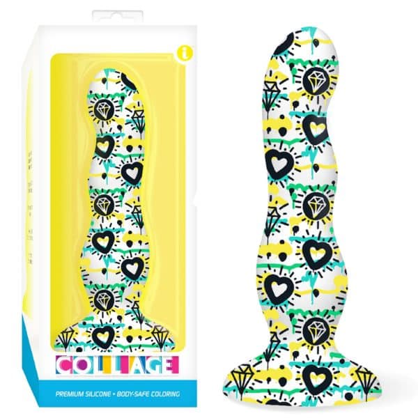 Diamonds and Hearts Silicone Curvy - Collage - Gode en Silicone - Icon Brands
