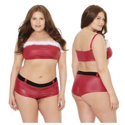 Bandeau et Booty Short en Wetlook - 3854X - Grande Taille - Coquette