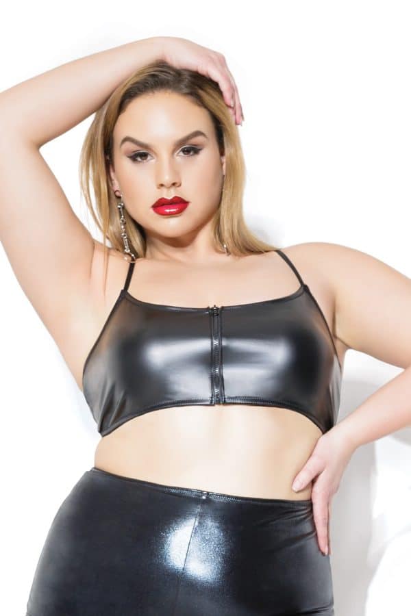 Bralette avec Zipper en Wetlook - 7235X - Grande Taille - Coquette – Image 2