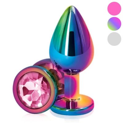 Plug anal multicolore Rear Assets sur fond blanc
