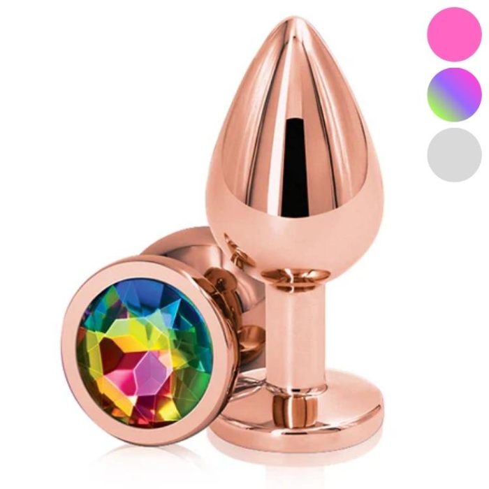 Plug anal Medium Multicolor Rear Assets chromé sur fond blanc