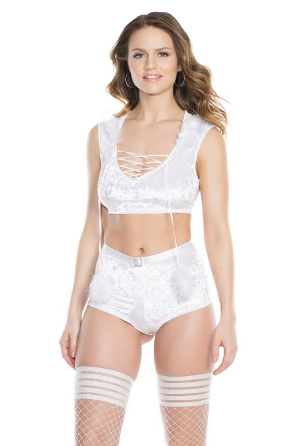 Top Court et Booty Short en Velours - 3878 - Coquette – Image 3