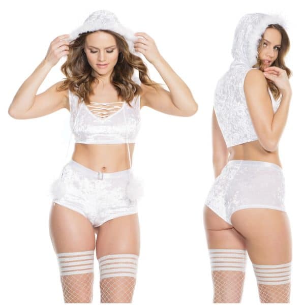 Top Court et Booty Short en Velours - 3878 - Coquette