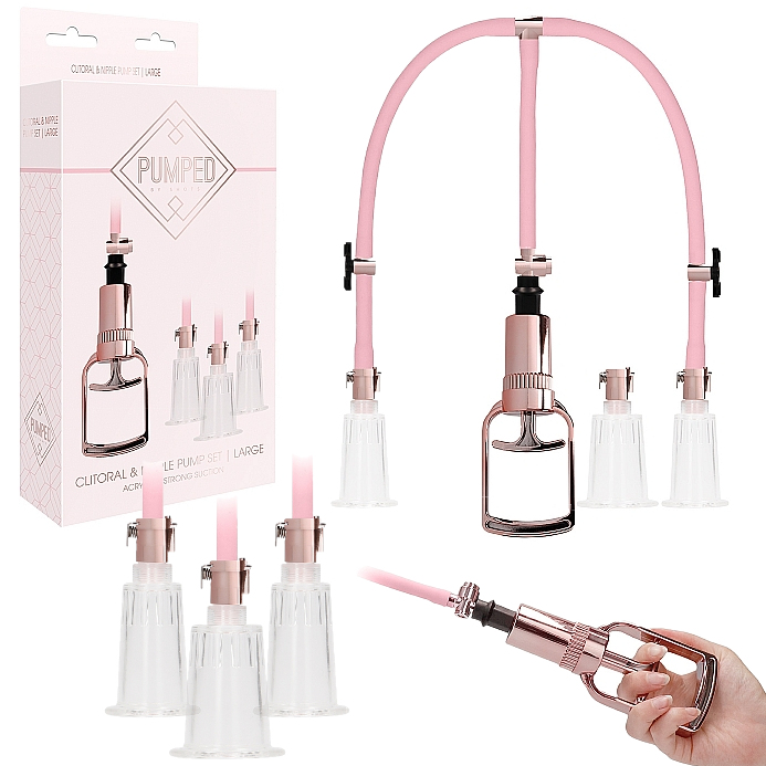 Clitoral and Nipple Pump Set Large - Pompe ClitoridienneMamelons - Pumped