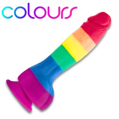 Gode arc-en-ciel en silicone à ventouse – 6 Colours Pride Edition de NS Novelties