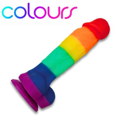 Gode arc-en-ciel de 7 pouces en silicone à ventouse – 5 Colours Pride Edition de NS Novelties