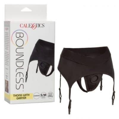 Boundless Thong with Garter - Harnais avec Porte-Jaretelles - California Exotics