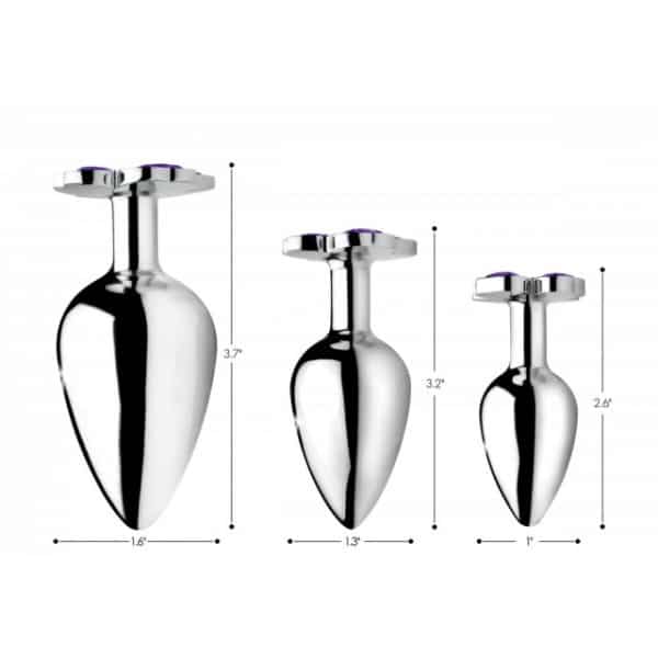 Violet Flower Gem Anal Plug Set - Ensemble de Plug Anale Ornée d'un Bijou - Booty Sparks – Image 4
