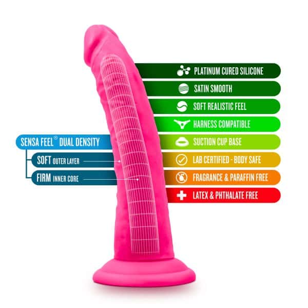 7.5 Silicone Dual Density Cock - Gode en Silicone Fluo - Blush