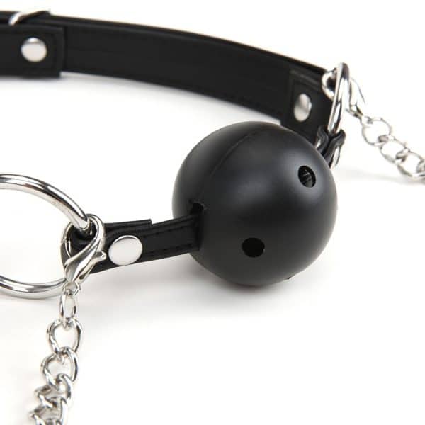 Breathable Gag with Ajustable Pressure Nipple Clamps - Baîllon et Pinces à Mamelons - Lux Fetish