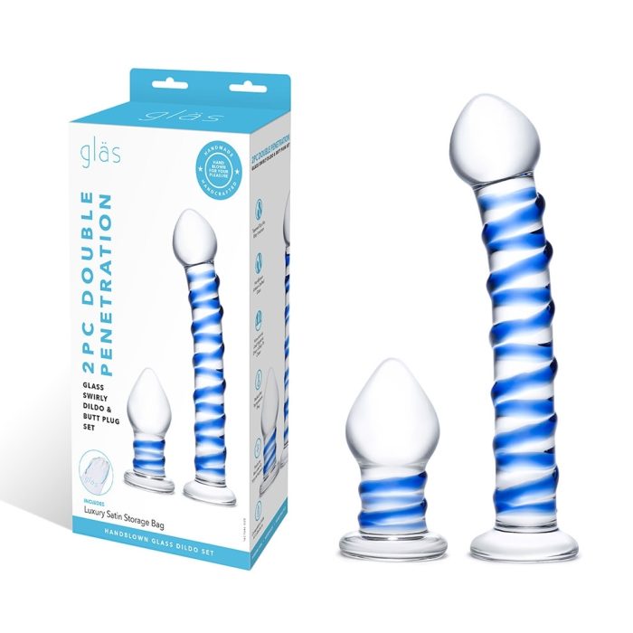 2pc Double Penetration - Ensemble de Gode en Verre - Gläs