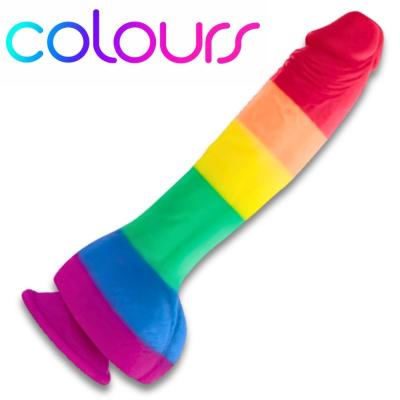 Gode arc-en-ciel de 10 pouces en silicone à ventouse – 8 Colours Pride Edition de NS Novelties