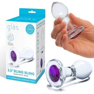 3.5 Bling Bling - Plug Anale en Verre Ornée d'un Bijou - Gläs