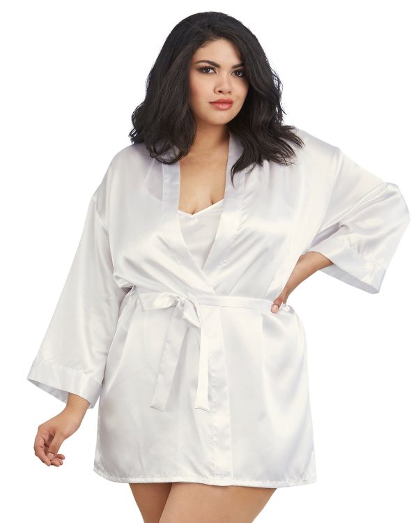 Ensemble Peignoir et Babydoll en Satin - 3717X - Grande Taille - Dreamgirl – Image 5