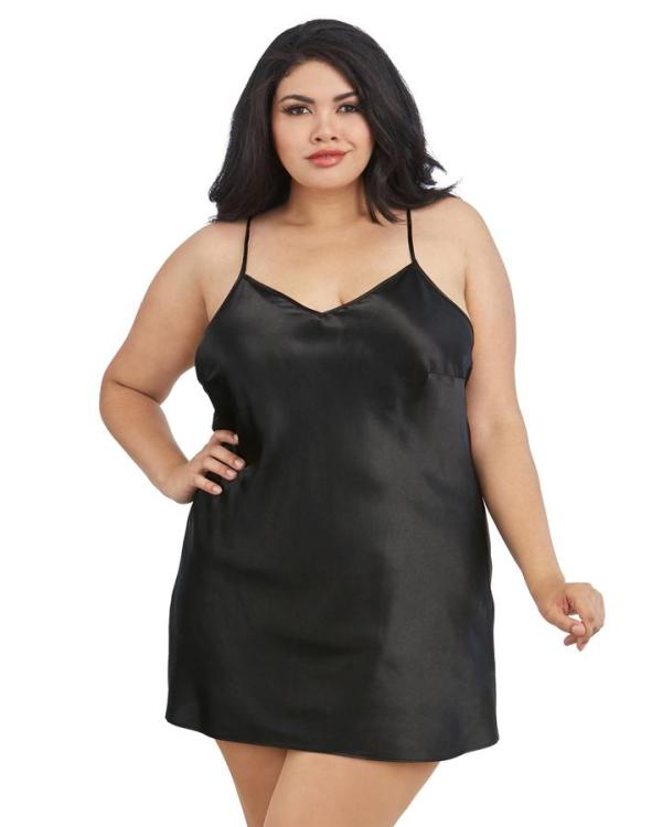 Ensemble Peignoir et Babydoll en Satin - 3717X - Grande Taille - Dreamgirl – Image 3