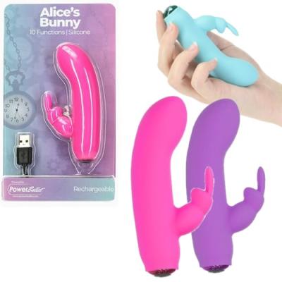 Alice's Bunny - Vibrateur Double Stimulation Rechargeable - PowerBullet