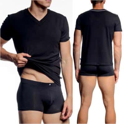T-Shirt Col en V - 92571 - Bambou - JM
