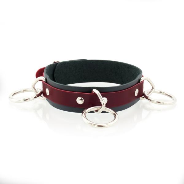 3 Ring Slave Collar - Collier en Cuir avec 3 Anneaux - XBliss – Image 8