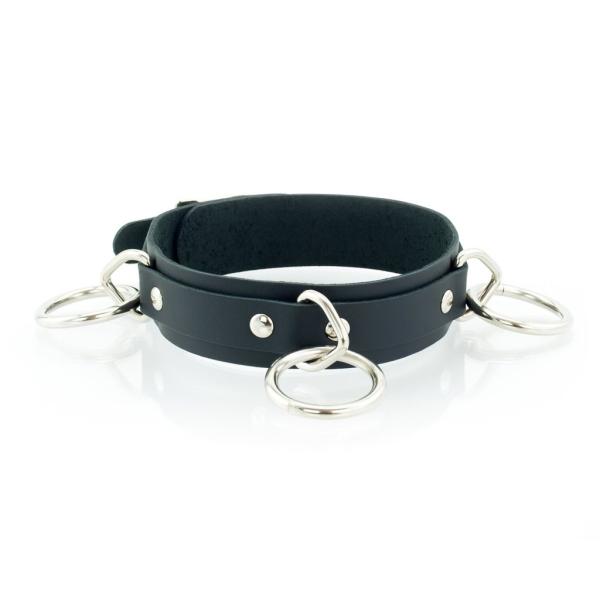 3 Ring Slave Collar - Collier en Cuir avec 3 Anneaux - XBliss – Image 7
