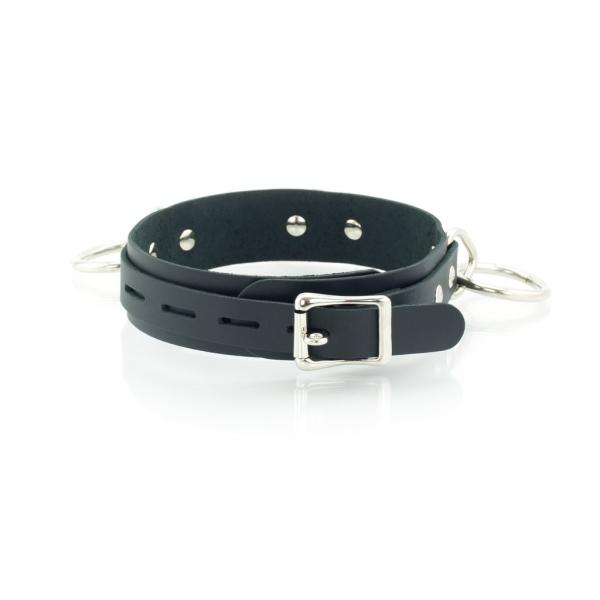 3 Ring Slave Collar - Collier en Cuir avec 3 Anneaux - XBliss – Image 6