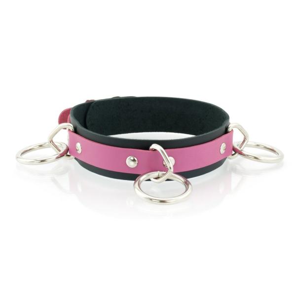 3 Ring Slave Collar - Collier en Cuir avec 3 Anneaux - XBliss – Image 5