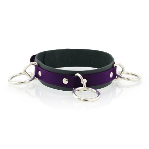 3 Ring Slave Collar - Collier en Cuir avec 3 Anneaux - XBliss – Image 3