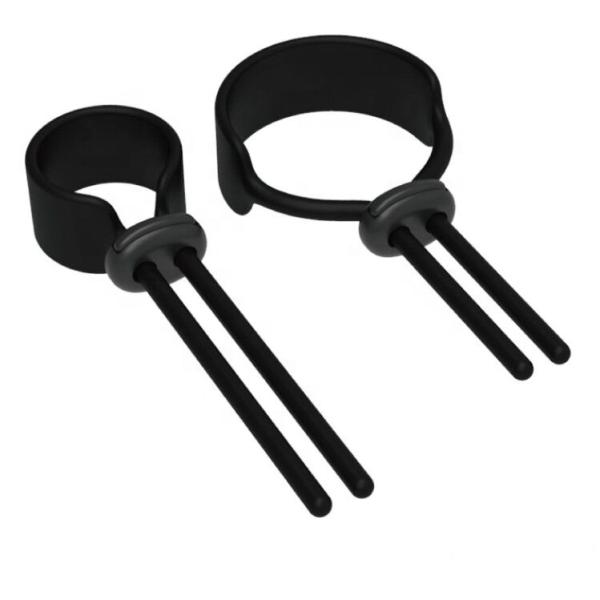 Vue latérale du Lasso Cock Loop en silicone noir.