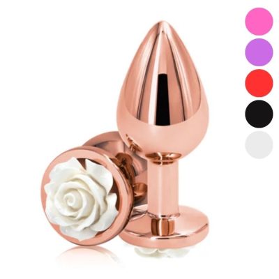 Plug anal Medium Rose Rear Assets chromé