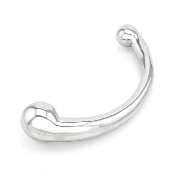 Stainless Steel Curved Head Dildo - Gode en Métal - Xbliss