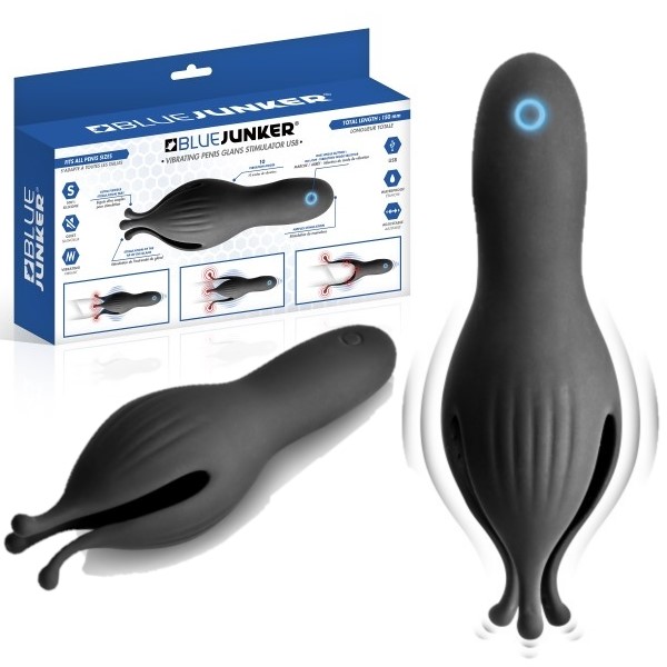 Vibrating Penis Glans Stimulator USB - Masseur de Gland Rechargeable - Blue Junker