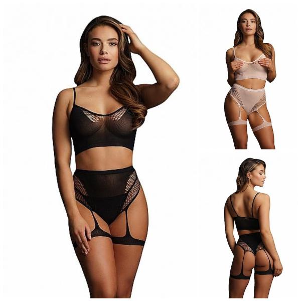 Bra Set with Garters - Ensemble 2pcs - 004 - Bliss - Le Désir