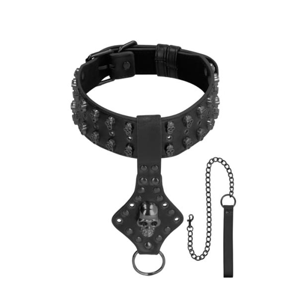 Deluxe Skull Collar with Leash - Collier avec Laisse - Skulls & Bones - Shots – Image 2