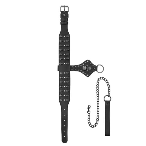 Deluxe Skull Collar with Leash - Collier avec Laisse - Skulls & Bones - Shots – Image 3