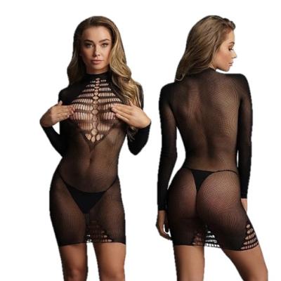 Long Sleeve Fishnet Dress - 049 - Le Désir