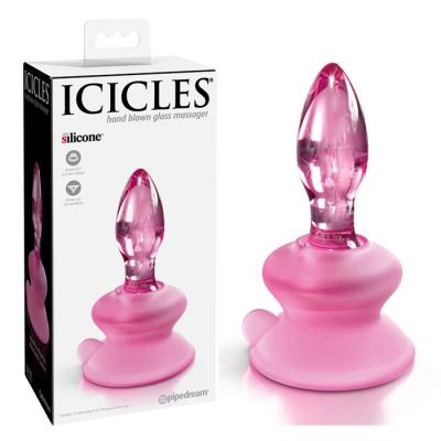 Icicles N.90 - Plug Anale en Verre avec Ventouse