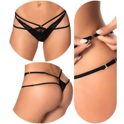Strappy Thong - Dentelle avec Multi-Sangles - Mapalé