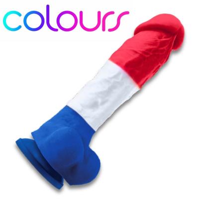 Gode tricolore en silicone à ventouse – Tricolours Edition de NS Novelties
