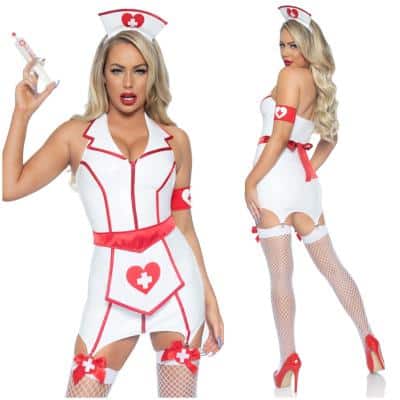 Infirmière Sexy en Vynile - Costume - 86985 - Leg Avenue