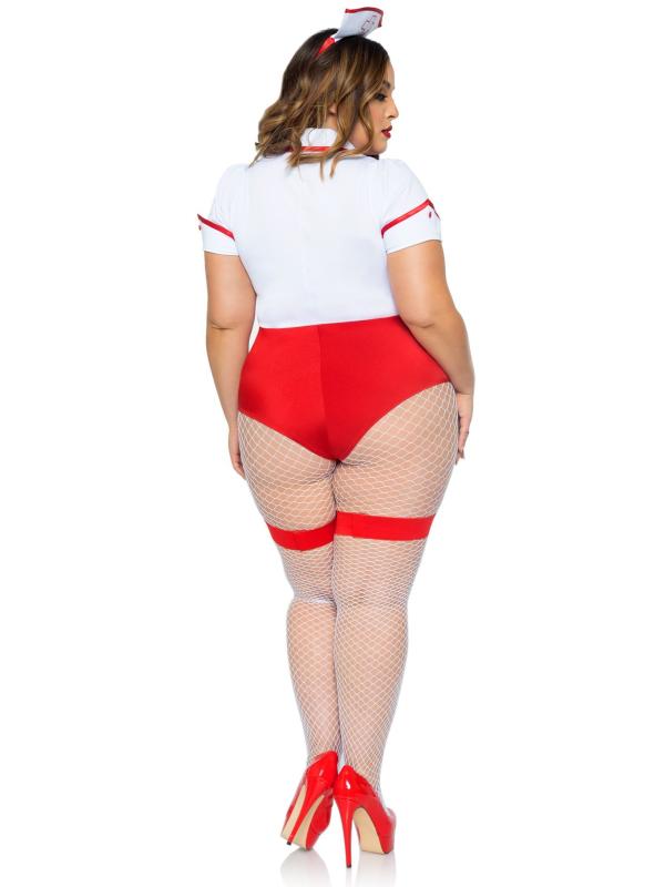 Infirmière Sexy en Vynile - Costume - 87086X - Grande Taille - Leg Avenue – Image 3